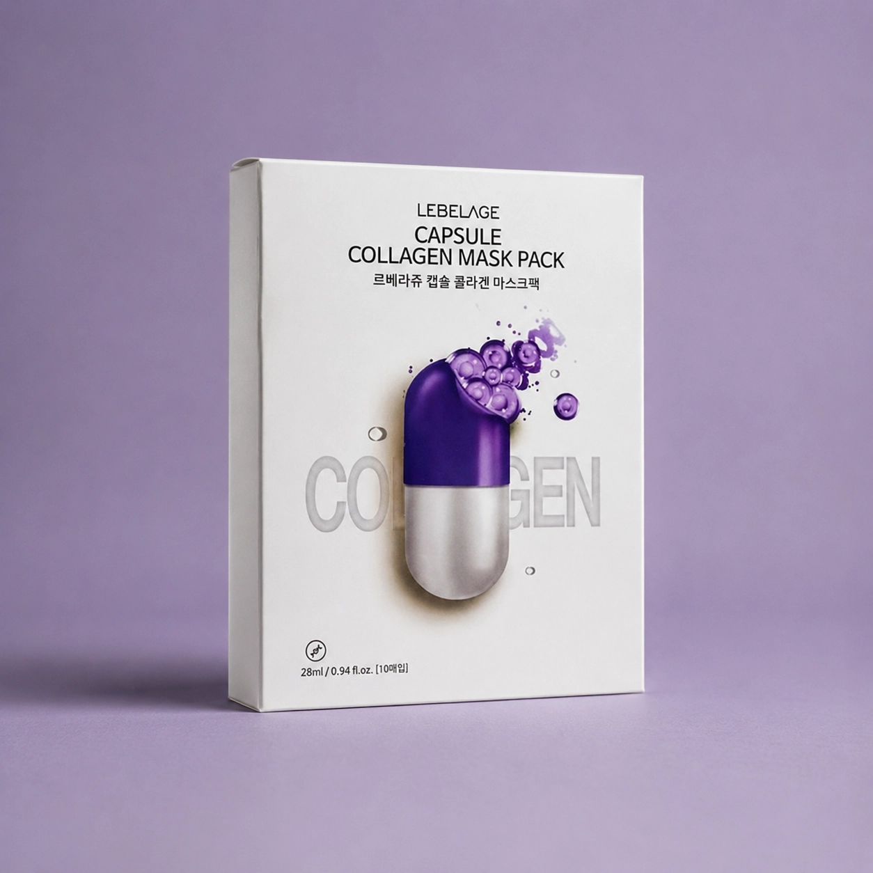 e6385f1a-1886-42bc-9d00-03dd51b4e8bc Lebelage Capsule Collagen Mask Pack (28ml × 10 Sheets) - Image 1