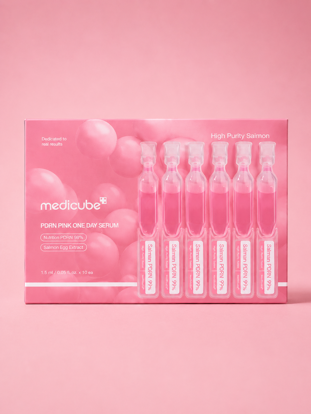 b5fdb262-d3df-4e13-861d-e945590113f3 Medicube PDRN Pink One Day Serum Ampoule Set (1.5ml x 10 Ampoules) - Image 1